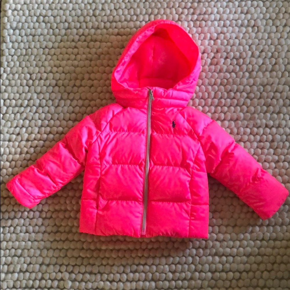 Ralph Lauren baby neon pink puffer jacket 24m